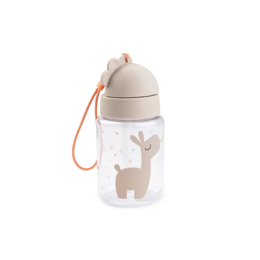 Trinkflasche mit Strohhalm - Straw bottle - Celebration - Sand - 280 ml - Done by Deer