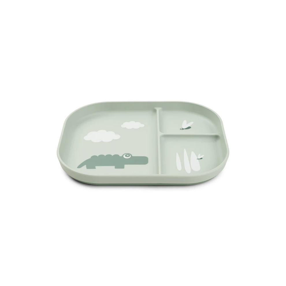 Fächer-Teller - Foodie compartment plate - Croco - Green - Done by Deer