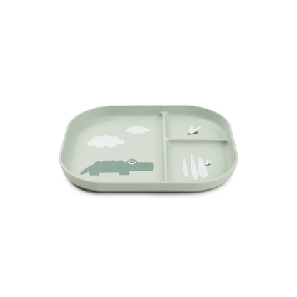 Compartment plate - Foodie compartment plate - Croco - Green - Done by Deer