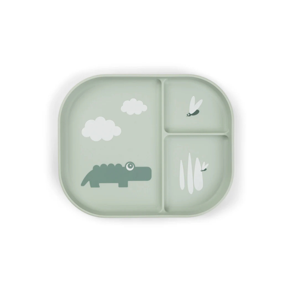 Fächer-Teller - Foodie compartment plate - Croco - Green - Done by Deer