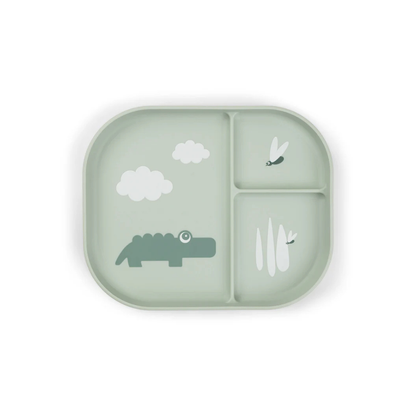 Compartment plate - Foodie compartment plate - Croco - Green - Done by Deer