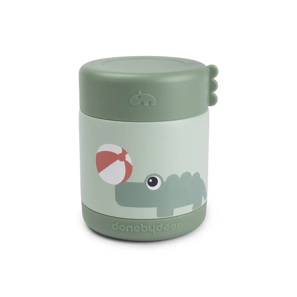 Thermo bewaarbeker - Insulated food jar - Playground - Croco/Green - 300 ml - Done by Deer - productfoto