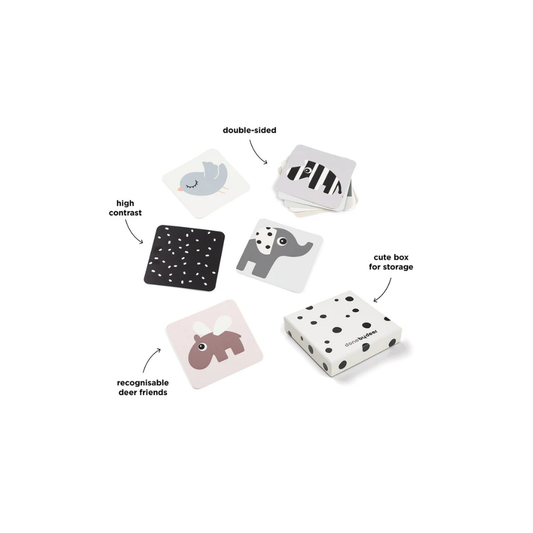 Visuelle Stimulierungskarten - Baby Kontrastkarten 10er-Pack - Elphee - Farbmix - Done by Deer