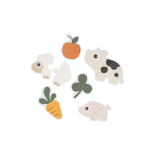 Erstes Puzzle - First jigsaw puzzle set - 2+ Jahre - Tiny farm - Colour mix - Done by Deer