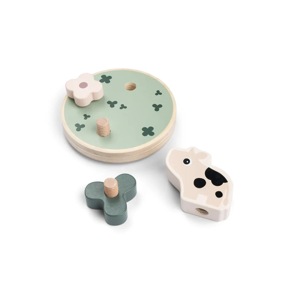 Match & screw toy - Houten speelgoed - Dotti - Colour mix - Done by Deer - productfoto