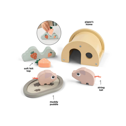Hölzernes Bauernhof-Set - Tiny farm play set - Pigee - Farbmix - Done by Deer