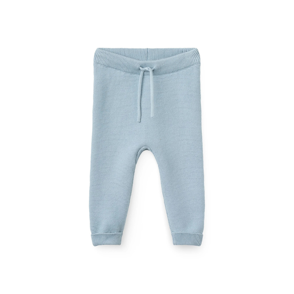 Gebreid broekje - Cotton Baby Leggings -  Biologisch katoen - Blauw/Dusty Blue - Copenhagen Colors