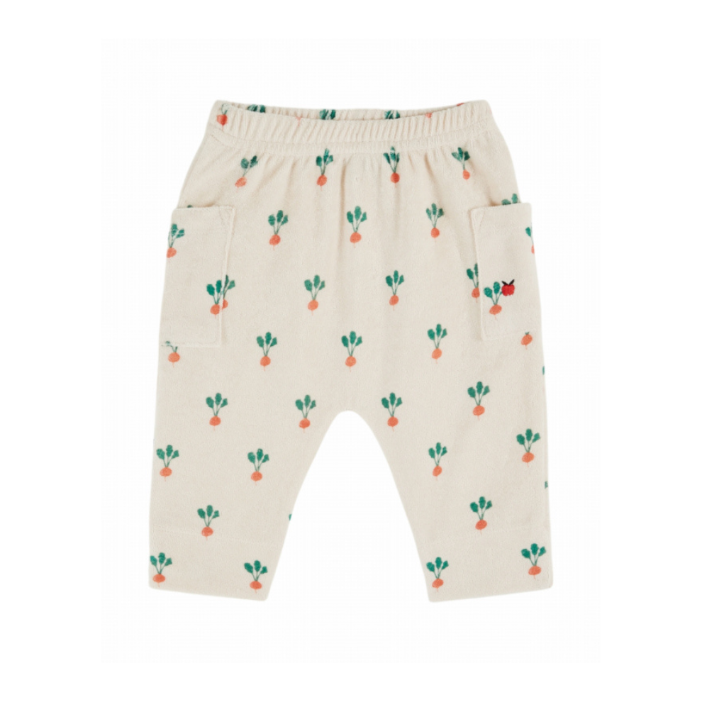 Broekje badstof - Sarouel Eponge - Biologisch katoen mix - Bietjes/Off white - Emile et Ida - productfoto