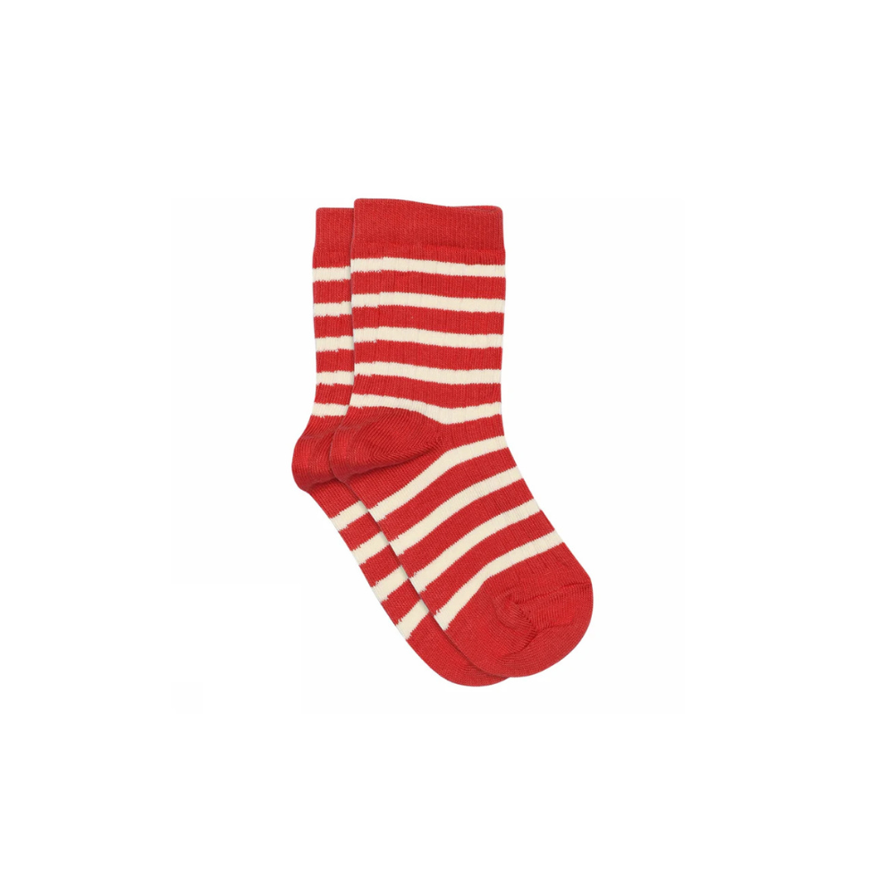 Baumwollsocken Eli - Gestreift Rot/Tomate - Mp Denmark