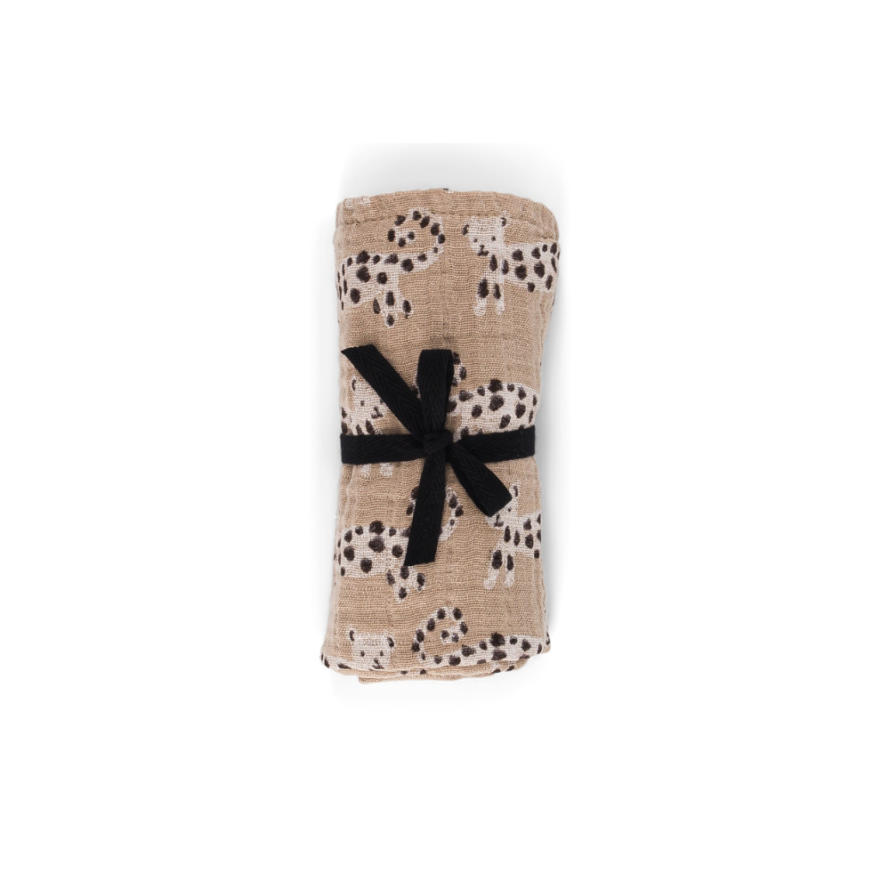Hydrofiele doek Bianca - Baby Leopard print - Luipaardjes - Mousseline katoen - Rose in April - productfoto