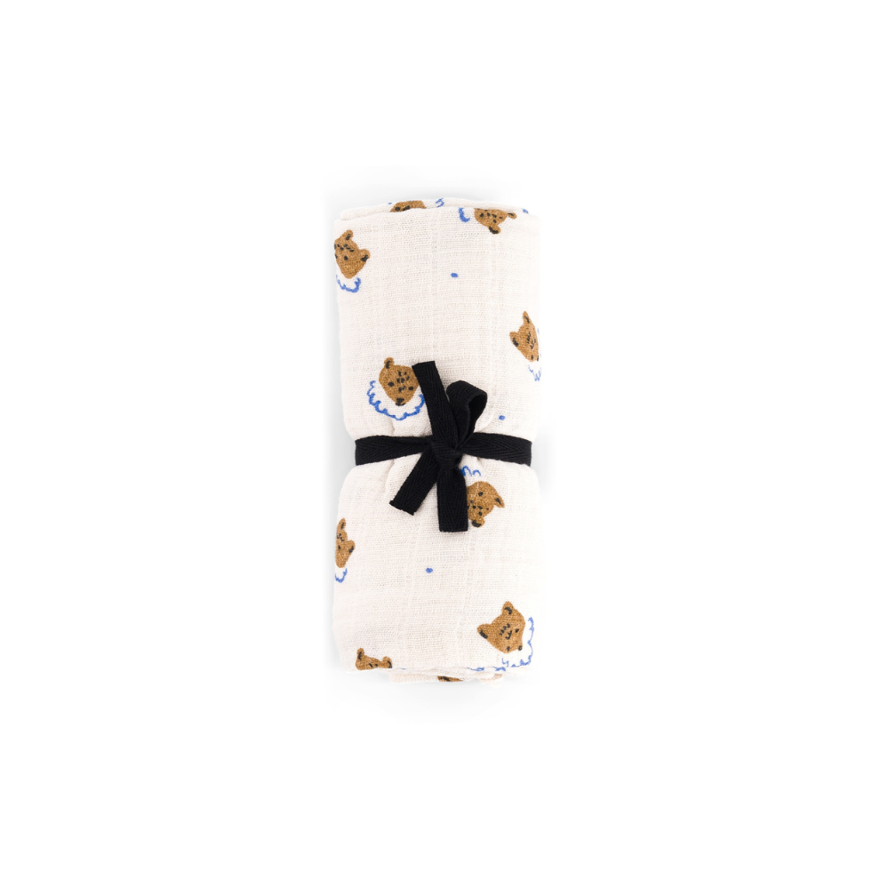 Hydrofiele doek Bianca - Teddy/beertjes print - Mousseline katoen - Rose in April - verpakking - afbeelding 2
