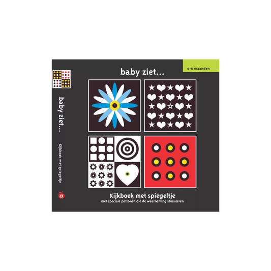 Baby ziet: Kijkboek met spiegeltje - 0+ jaar - Contrast boekje - Egmond Toys