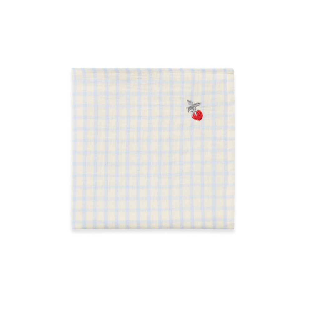 Hydrofiele doek 110x110cm - Muslin Swaddle Blanket Gingham Sky Blue - Biologisch Katoen - Garbo & Friends - Garbo&Friends - productfoto