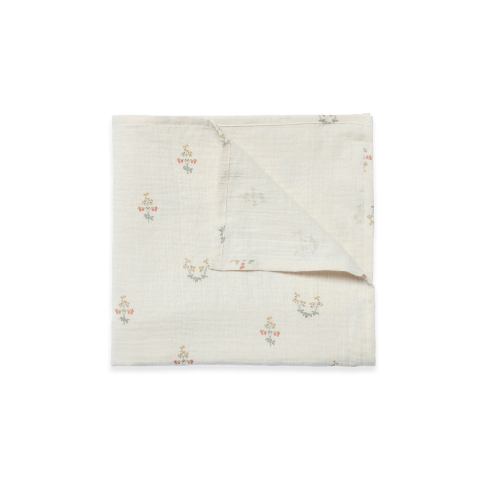 Hydrofiele doek 110x110cm - Muslin Swaddle Blanket Fraise - Biologisch Katoen - Garbo & Friends - Garbo&Friends - productfoto
