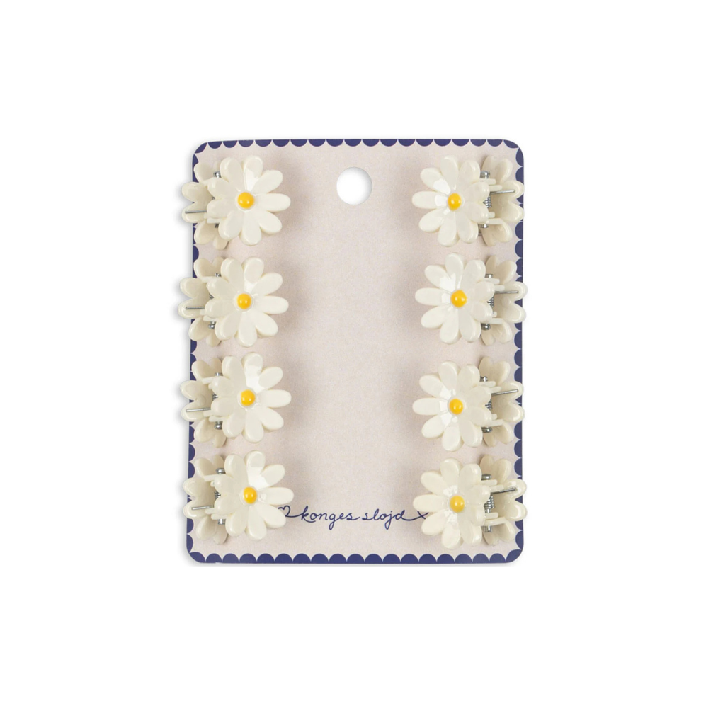 6 Pack Mini Hair Claws - Daisy - Small Hair Clips - Flowers - Konges Sløjd