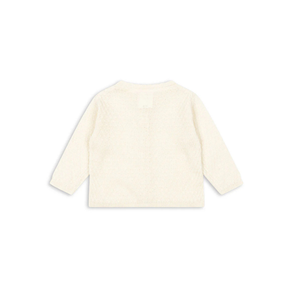 Venti Pointelle Cardigan - Antique White - Fijngebreid Vestje - Biologisch Katoen - GOTS - Konges Sløjd - achterkant