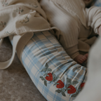 Baby Nest - Plaid Sky Blue - Babylft - Biologisch katoen - Geruit/Aardbeitjes - Garbo & Friends - Garbo&Friends - voorkant - afbeelding 4