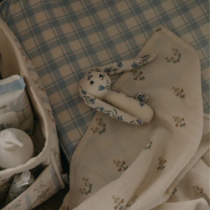 Rabbit rattle - Organic cotton - Bellflower - Garbo&Friends