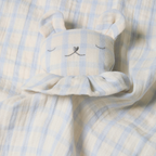 Knuffeldoekje beer - Biologisch katoen - Muslin Bear - Gingham Sky blue - Garbo&Friends
