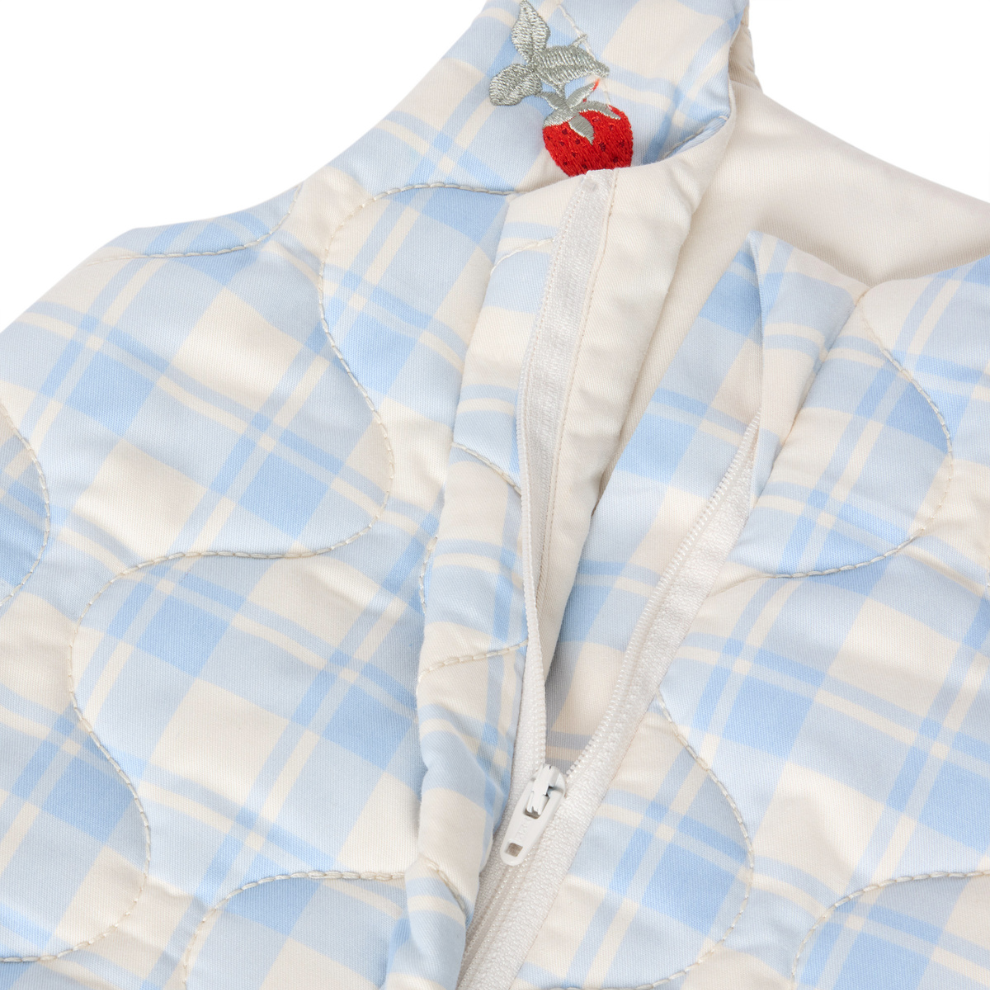 Gewatteerde Slaapzak - Plaid Sky Blue - Biologisch katoen - Garbo&Friends - productfoto - afbeelding 4