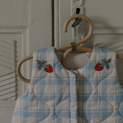Gesteppter Schlafsack – Plaid Sky Blue – Bio-Baumwolle – Garbo&Friends