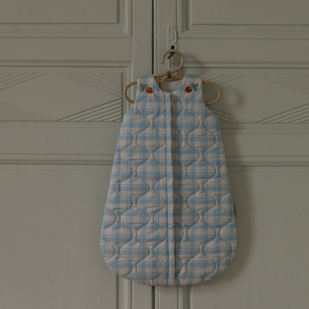 Gesteppter Schlafsack – Plaid Sky Blue – Bio-Baumwolle – Garbo&Friends