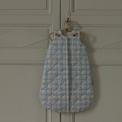 Gesteppter Schlafsack – Plaid Sky Blue – Bio-Baumwolle – Garbo&Friends