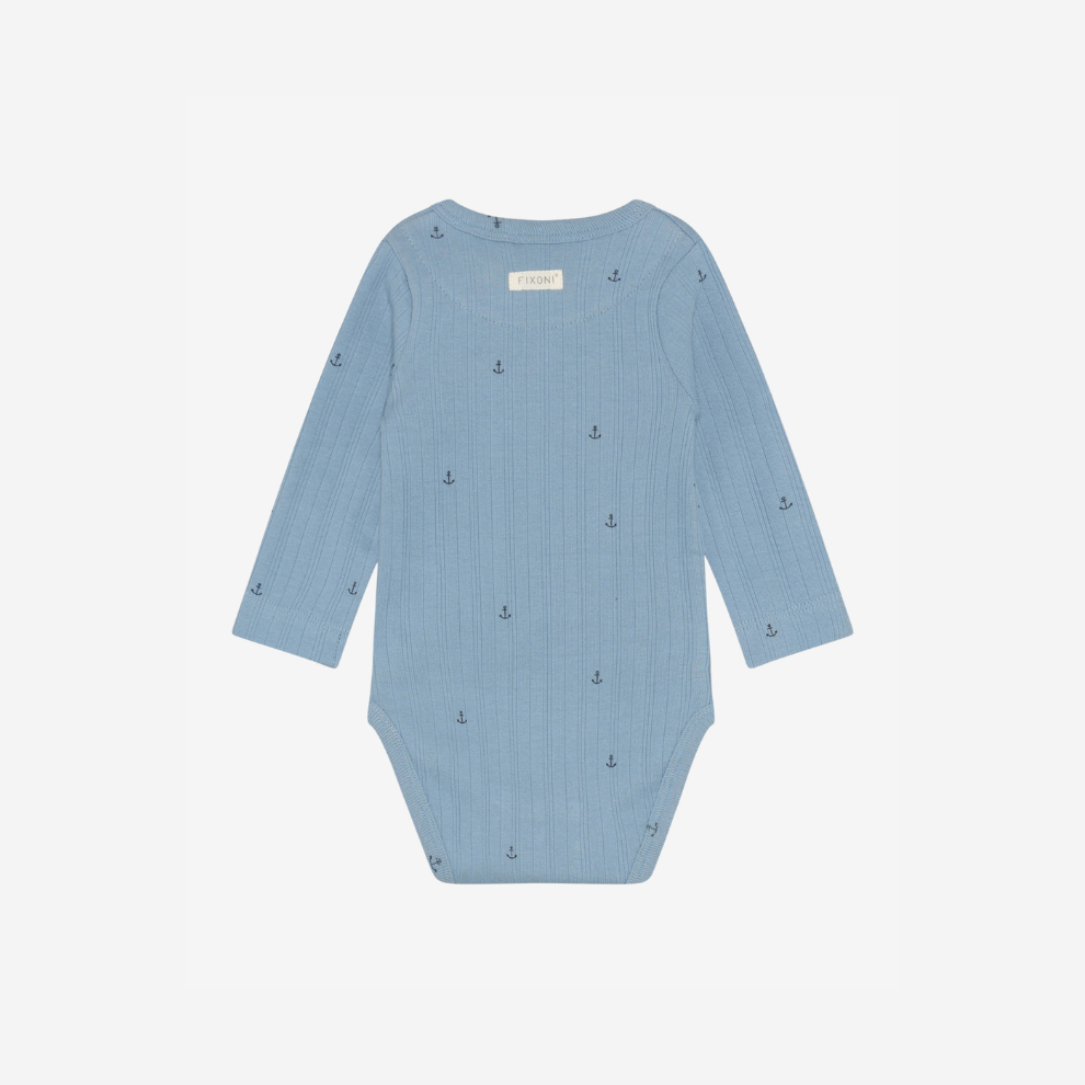 Romper Lange Mouw - Biologisch Katoen - Mountain Spring/Blauw - Fixoni