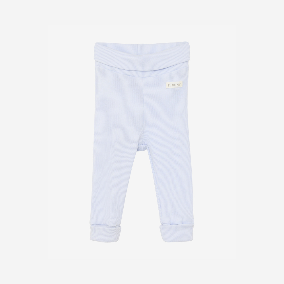 Baby Rib Leggings - Organic Cotton - Arctic Ice - GOTS - Fixoni