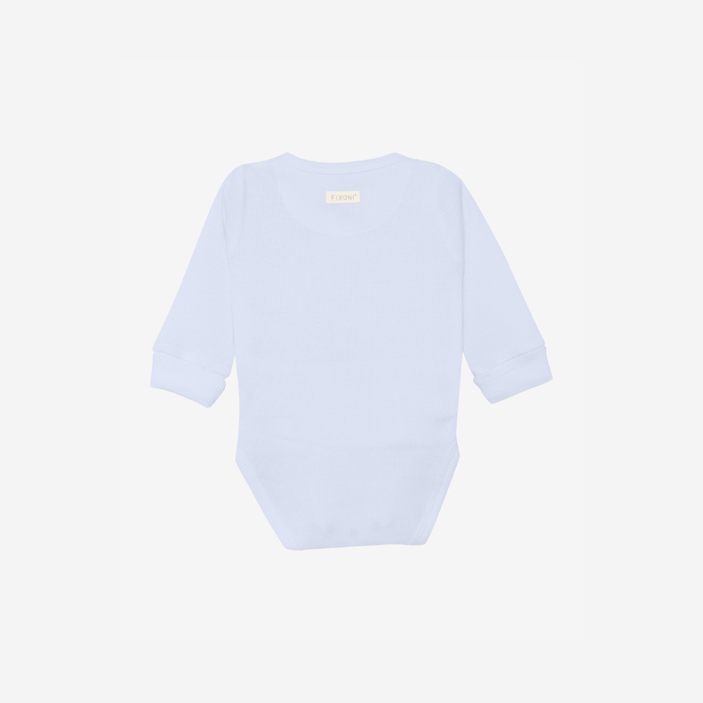 Overslagromper - Biologisch katoen - Wrap Body Long Sleeve - Arctic Ice - GOTS - Fixoni