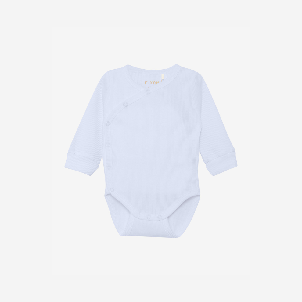 Overslagromper - Biologisch katoen - Wrap Body Long Sleeve - Arctic Ice - GOTS - Fixoni - voorkant