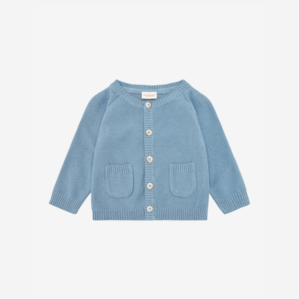 Fixoni Knitted Baby Cardigan - Organic Cotton - Knit Cardigan - Mountain Spring - GOTS - Fixoni