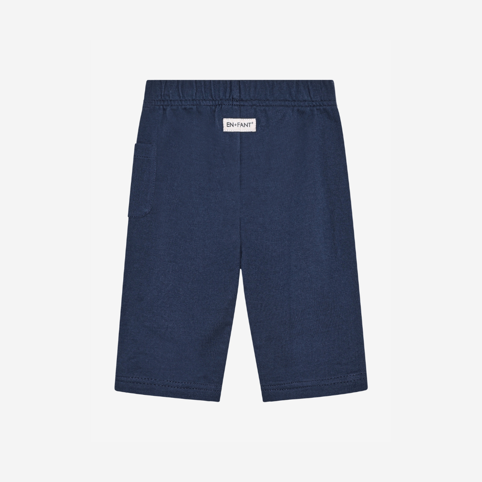 Lange Hose - Baumwoll-Musselin & Sweat - Medieval Blue - Pants Muslin - En Fant