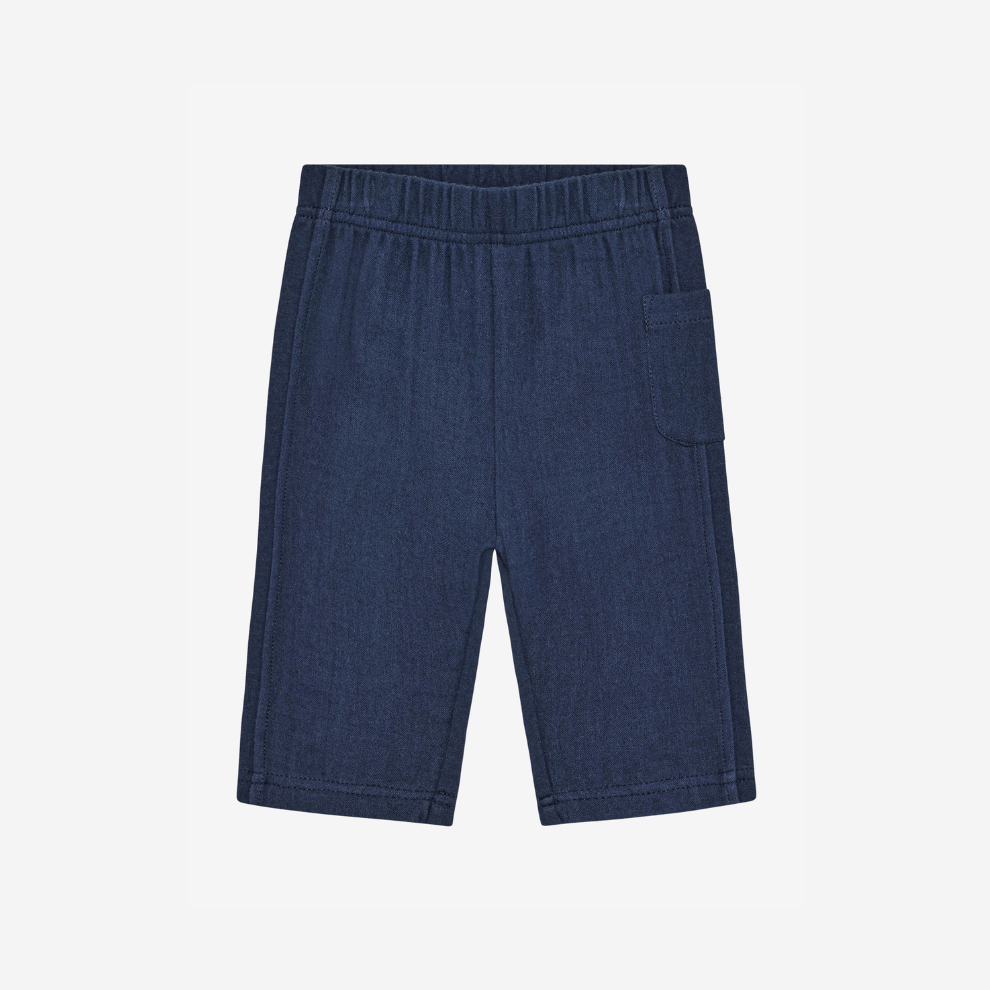 Lange Hose - Baumwoll-Musselin & Sweat - Medieval Blue - Pants Muslin - En Fant