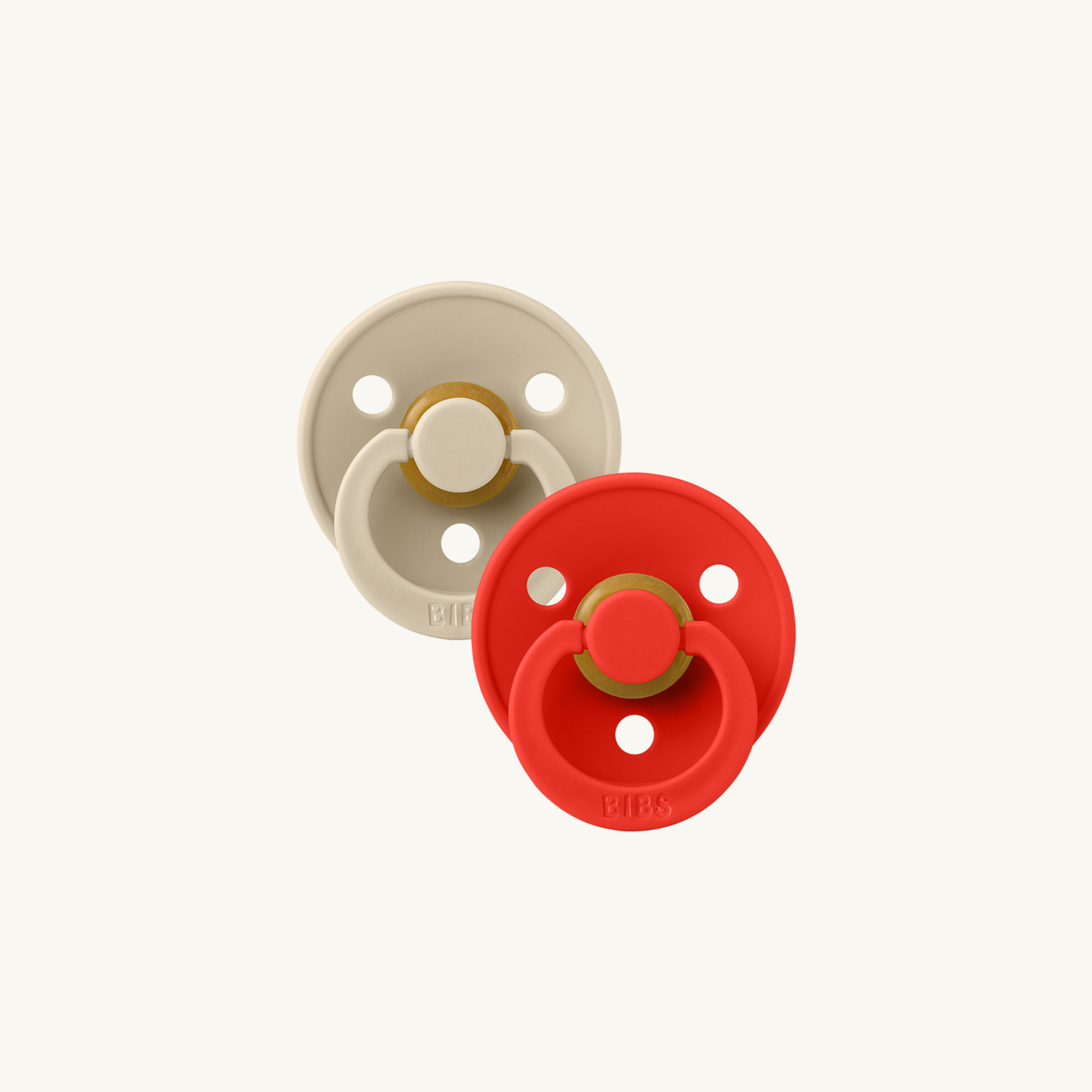 Fopspeen 2-pack - Vanilla/Candy Apple - Rond - Natuurlijk rubberlatex - BIBS - productfoto