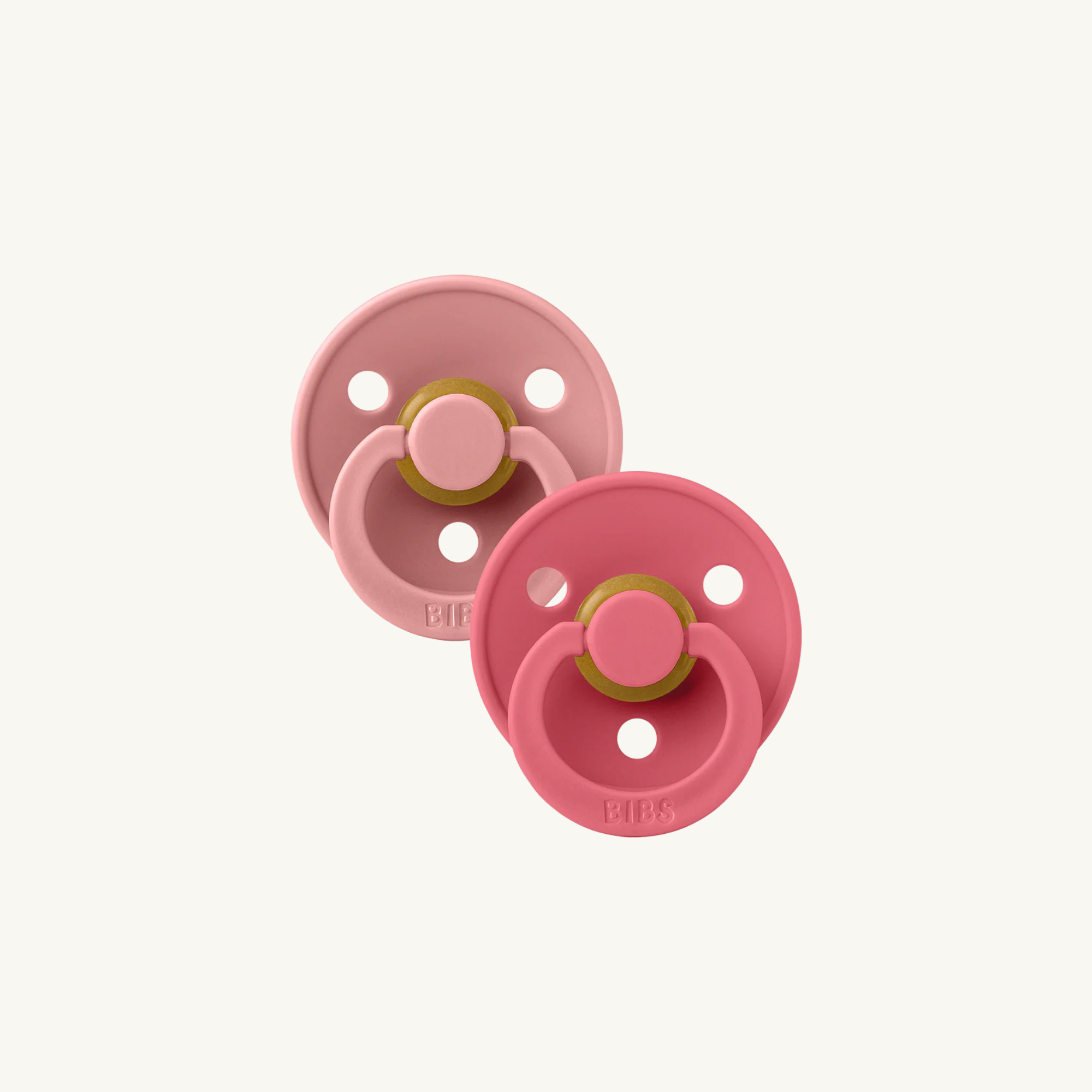 Colour fopspenen 2-pack - Dusty Pink/Coral - Anatomisch - Natuurlijk rubberlatex - BIBS - verpakking