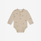 Romper met lange mouwen - Humus/Teckel print - Fixoni - voorkant