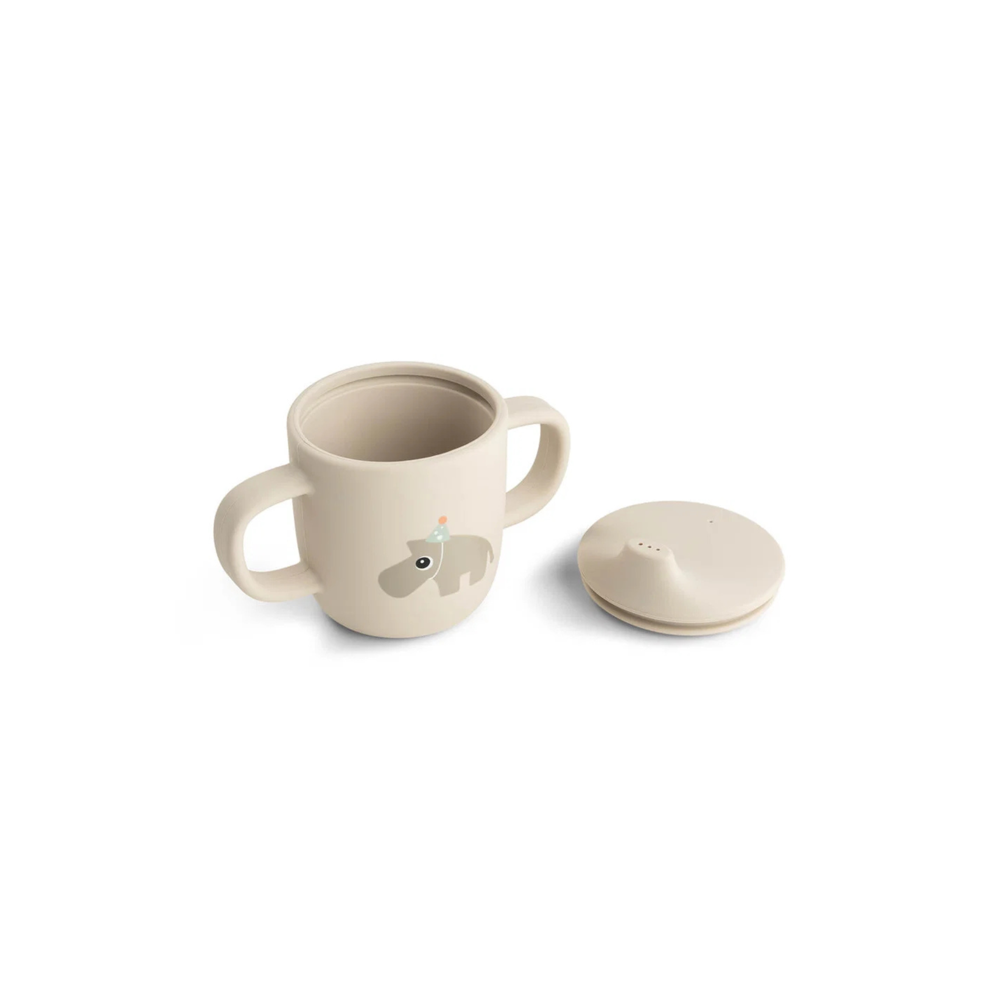 Siliconen drinkbeker met 2 handvatten - Tuitbeker - Celebration - Sand - Done by Deer - productfoto - afbeelding 2