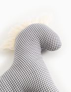 Cuddle Rattle Little Horse - Organic Cotton - Blue Check - MarMar Copenhagen