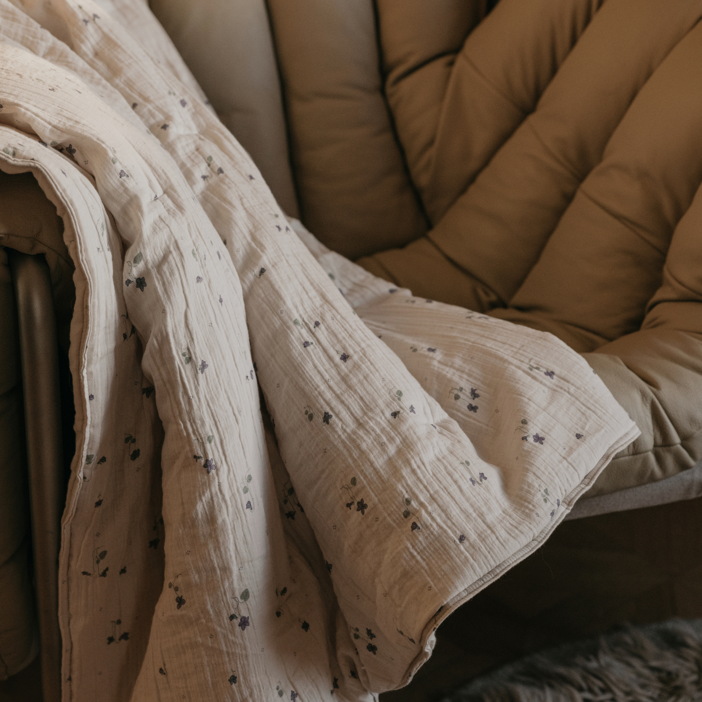 Gewatteerde deken - 100x140cm - Seersucker Filled Blanket - Viola - Garbo&Friends