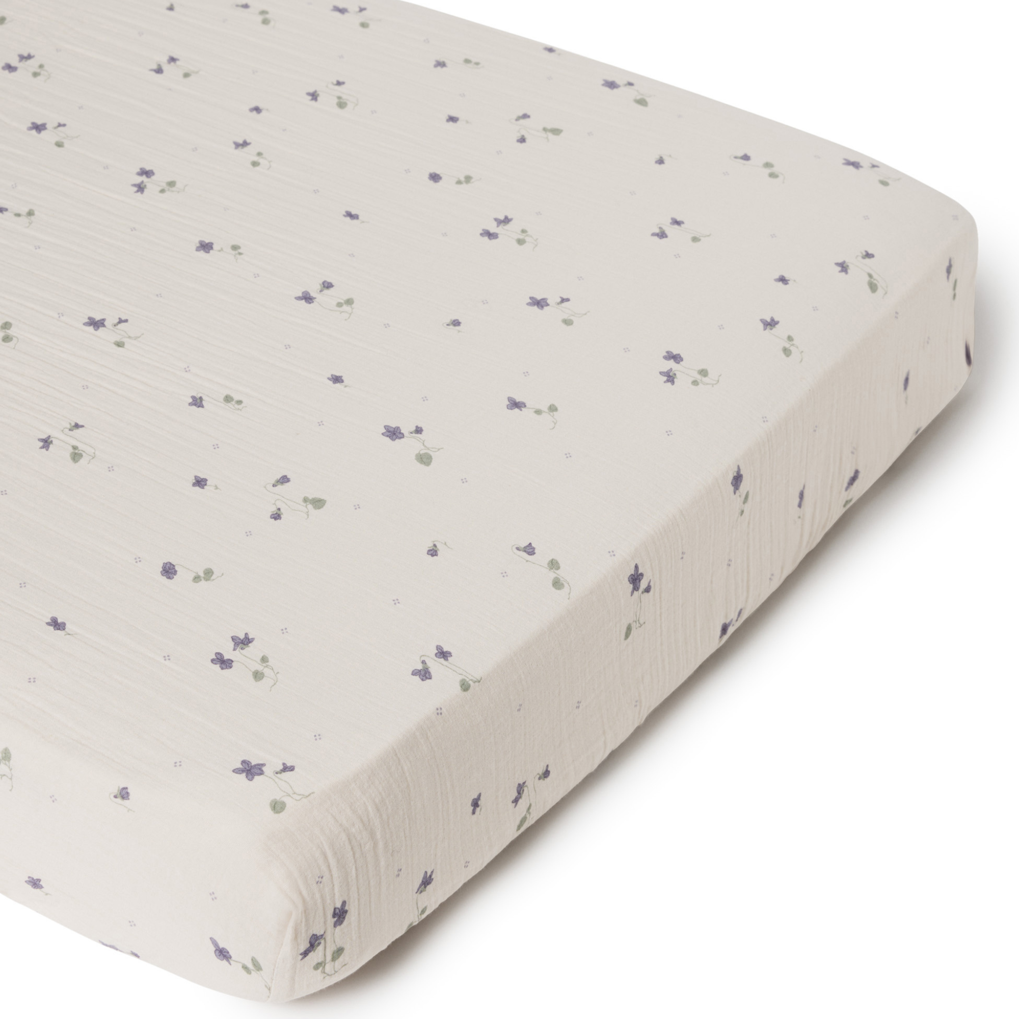 Hoeslaken - Muslin Fitted Sheet Junior - 70x140 - Biologisch katoen mousseline - Viola - Garbo & Friends - Garbo&Friends - productfoto - afbeelding 4