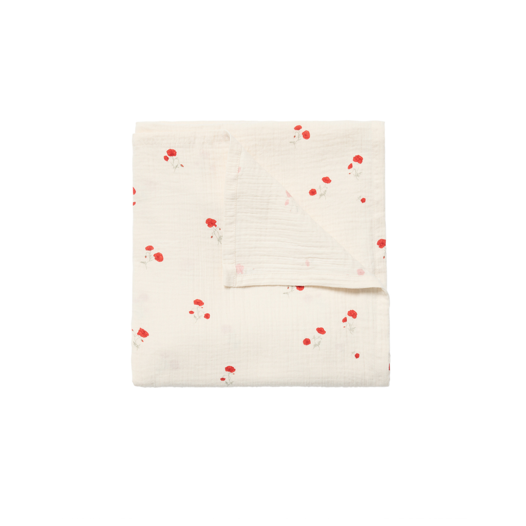 Hydrofiele doek 110x110cm - Muslin Swaddle Blanket Poppy - Biologisch Katoen - Garbo & Friends - Garbo&Friends - productfoto