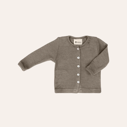 Babyjäckchen - Wolle/Seide - Walnut/Walnuss - Baby Cardigan - Engel Natur
