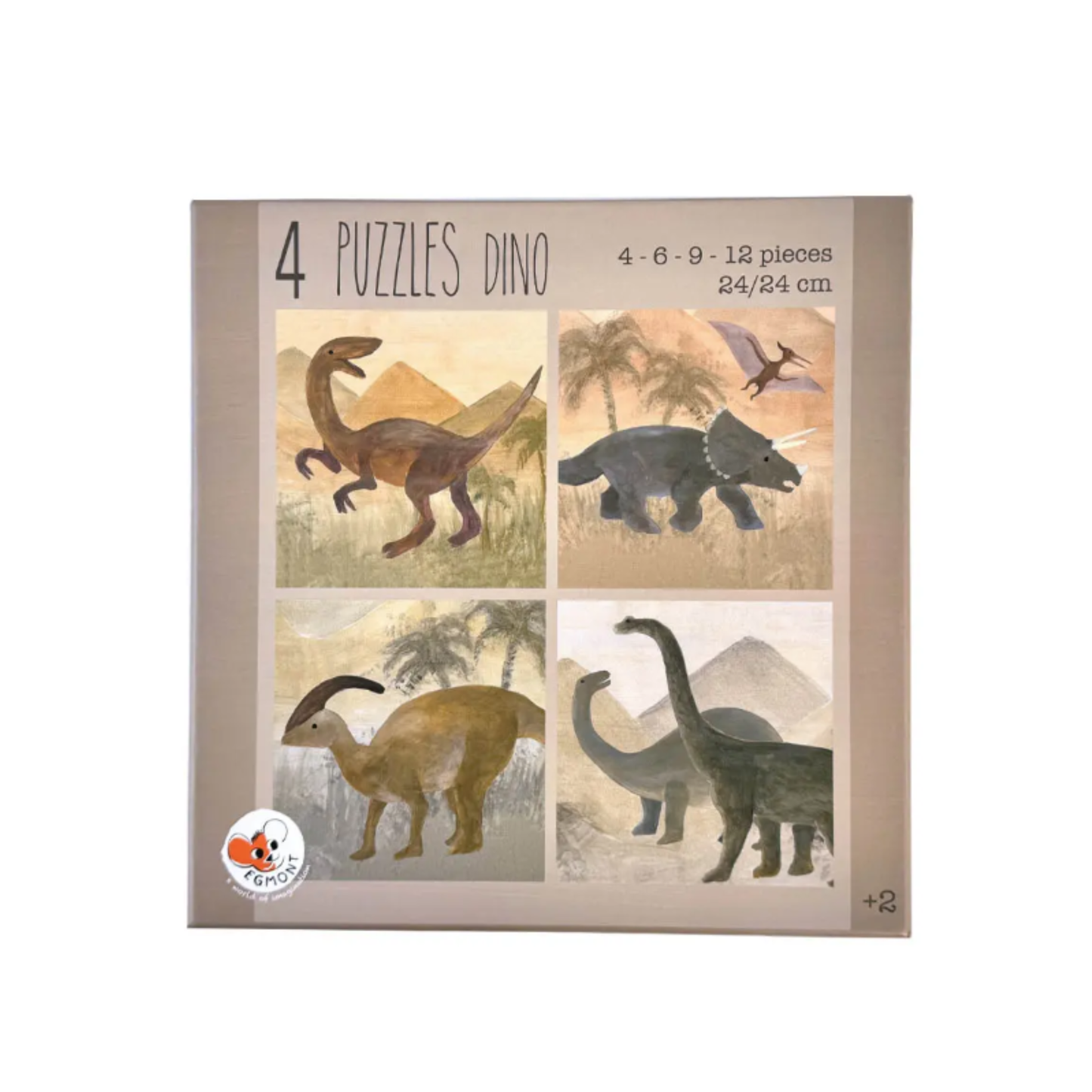 4 Puzzles Dino - 2+ years - FSC cardboard - Egmont Toys