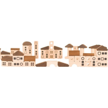 Wooden blocks - Building Bricks Town - 70 pieces - Goki nature