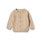 Gebreid vestje - Warm Sand Knit - Cardigan Sofus - Biologisch katoen - Wheat - voorkant