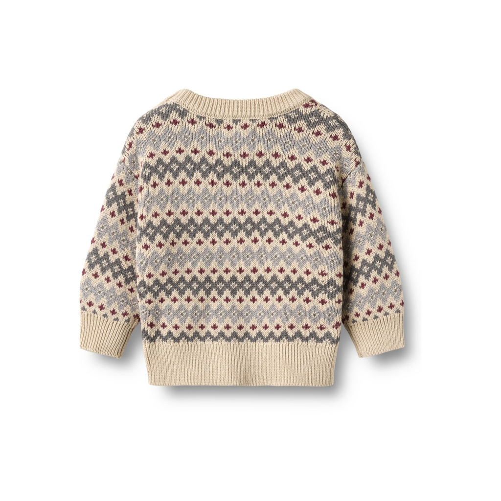 Jacquardpullover Harlow - Bio-Baumwolle - Blue - Wheat