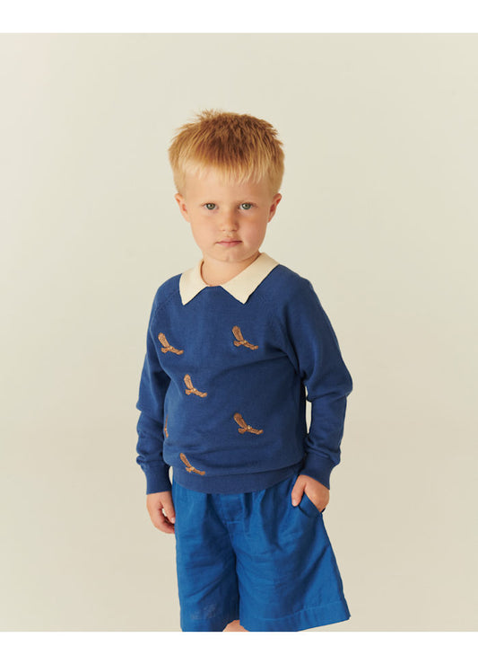 Thin sweater Eagles - Organic cotton - Cobalt blue - Copenhagen Colors