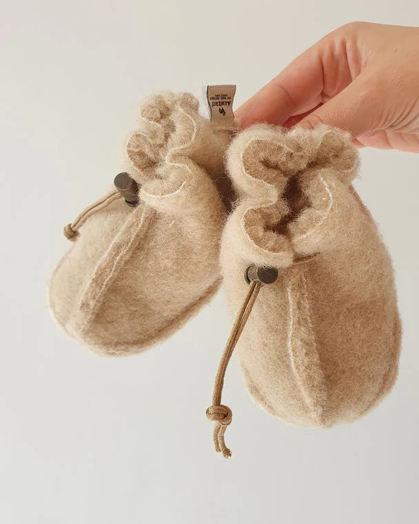 Wollen Baby Slofjes - Emo - Natuurlijke wol - Alwero - productfoto