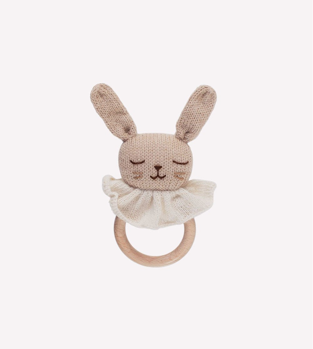 Bijtring/Teething ring - Bunny Sand/Konijn - Alpaca wol - Main Sauvage - productfoto